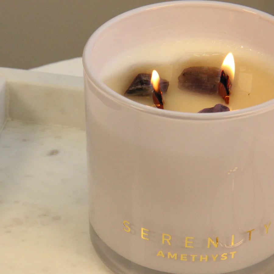 De-Stress Amethyst Crystal 300g Candle