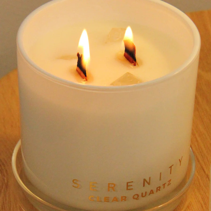 Healing Clear Quartz Crystal 300g Candle