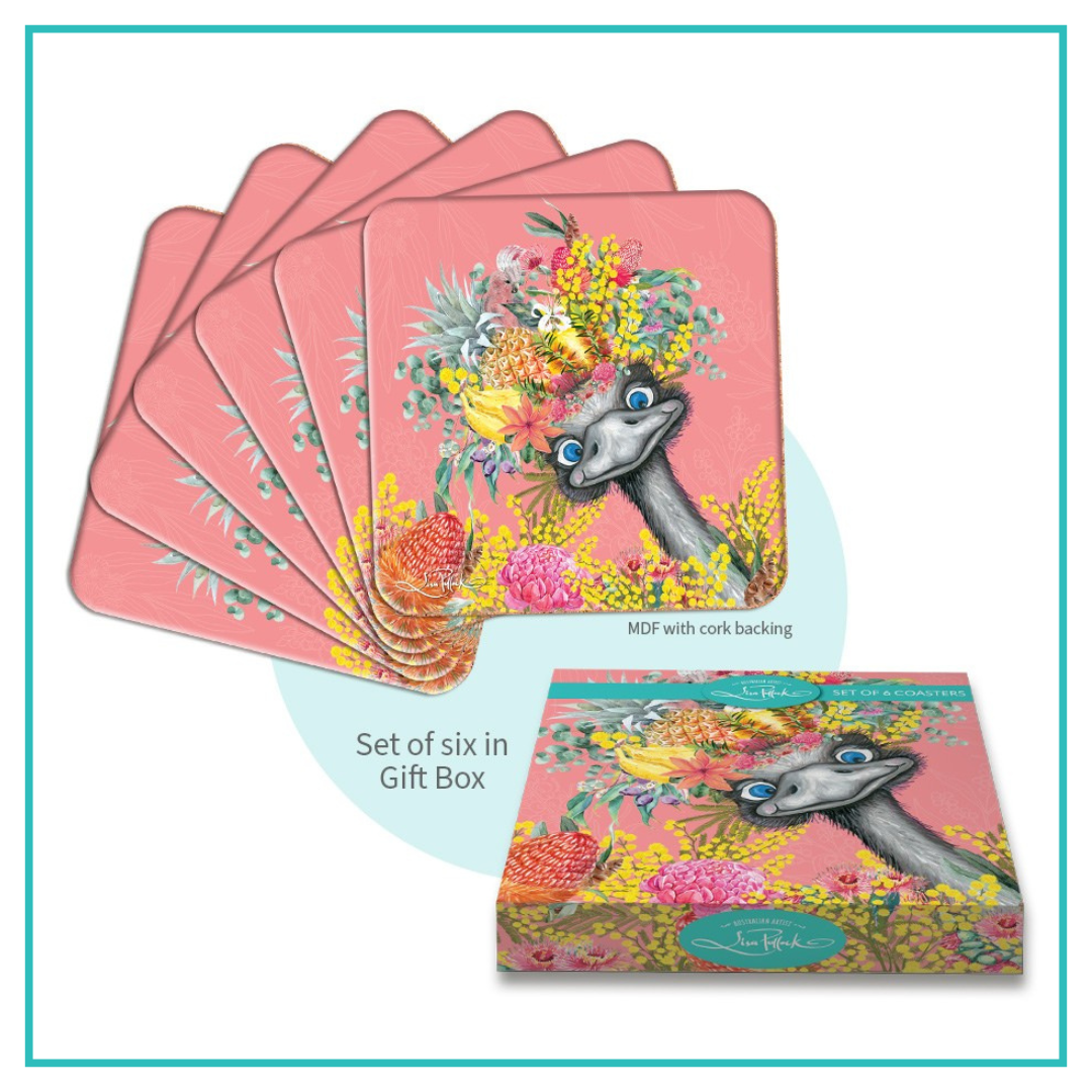 Coaster Set Happy Emu
