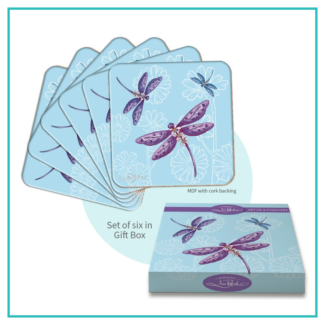 Coaster Set Lavender Dfly