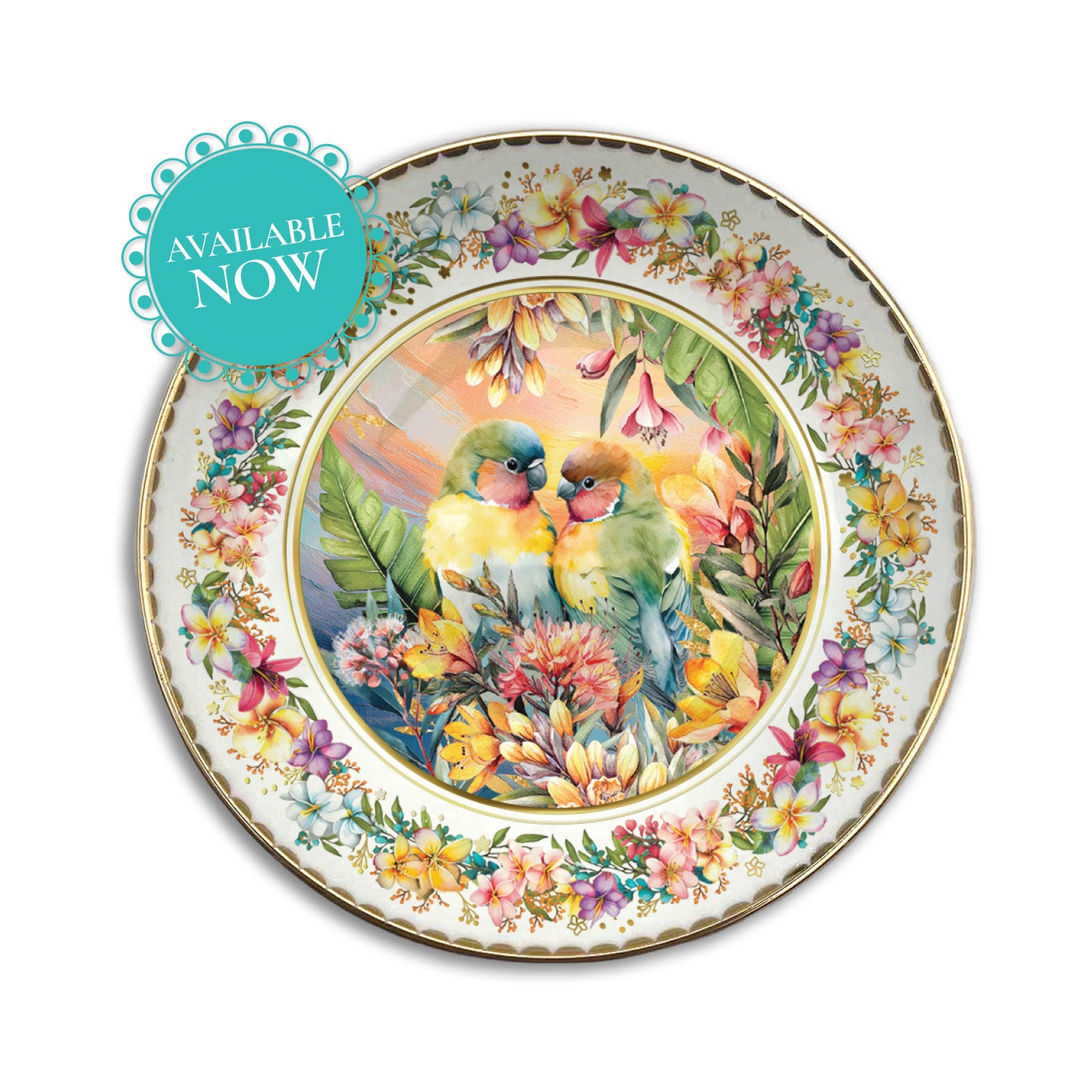 Ceramic Trinket Dish Love Birds