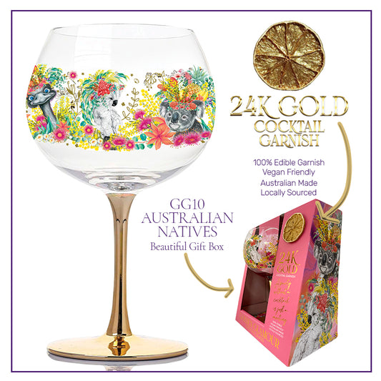 Golden Glamour Cocktail Glass Australian Natives