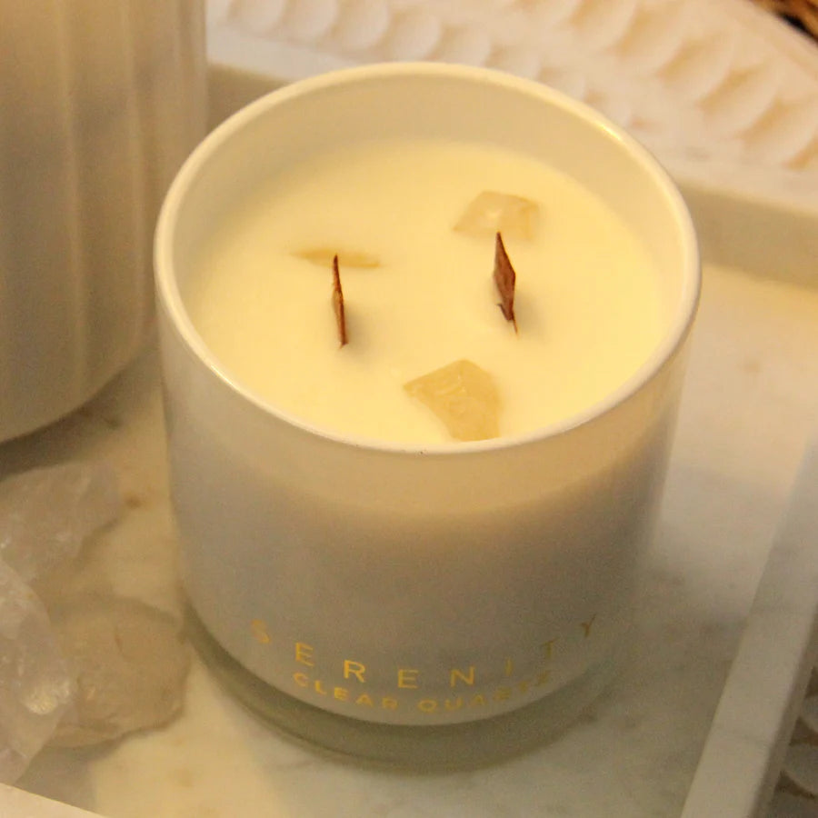 Healing Clear Quartz Crystal 300g Candle
