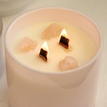 Love Rose Quartz Crystal 300g Candle