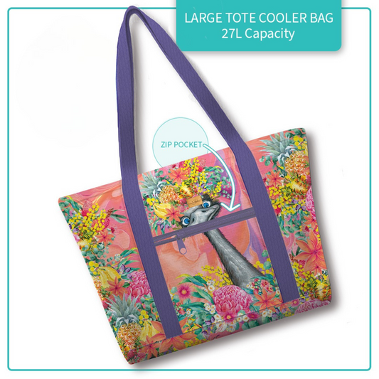 Lrg Tote Cooler Happy Emu