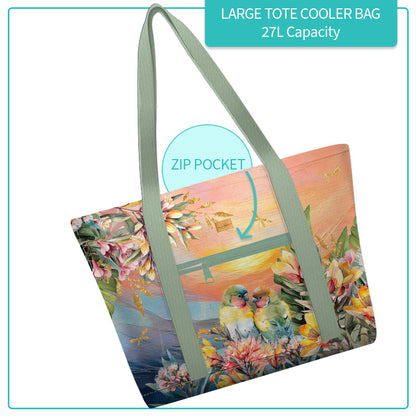 Lrg Tote Cooler Love Birds