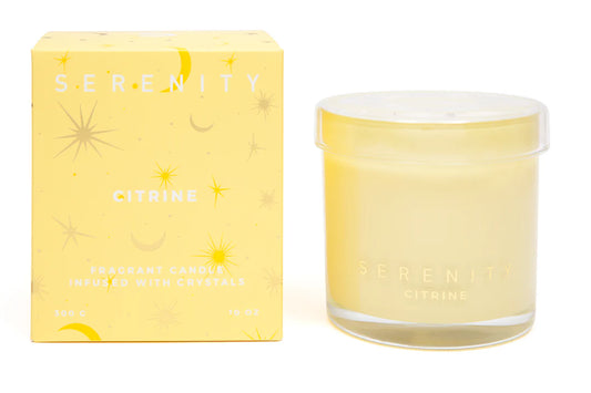 Energise Citrine Crystal 300g Candle
