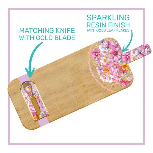 Wistful W'flowers Resin Platter